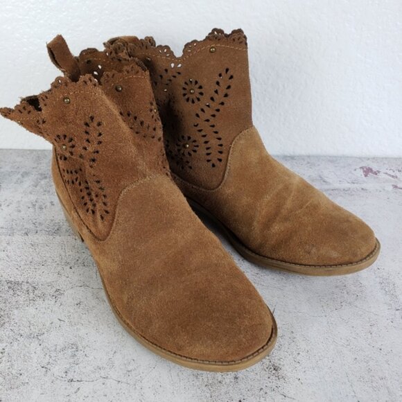 MIA Ankle Booties Boho Slouchy Leather Suede Western Cowgirl size 6 - Picture 6 of 12